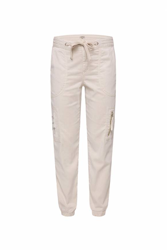 Soccx Cargohose Mit Print Artwork Stone Beige