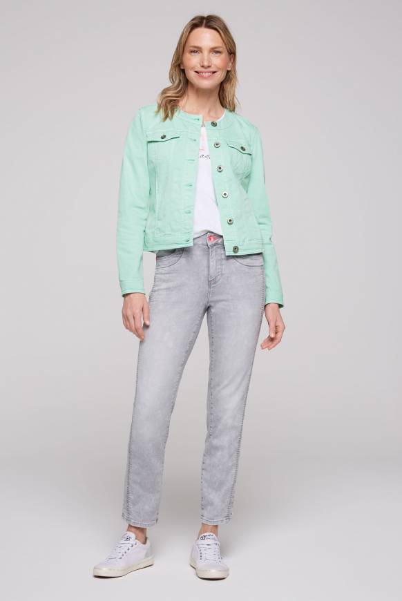 Soccx Coloured Jeansjacke JE:SSY Minty Leaf Washed