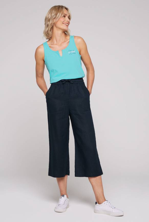 Soccx Culotte Aus Leinen Mit Elastikbund Blue Navy