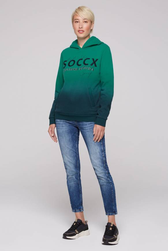Soccx Dip Dye Hoodie Mit Logo Print Bottle Green
