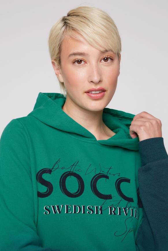 Soccx Dip Dye Hoodie Mit Logo Print Bottle Green
