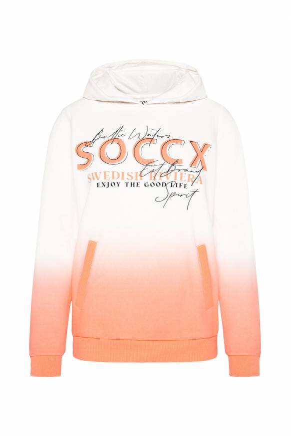 Soccx Dip Dye Hoodie Mit Logo Print Ivory