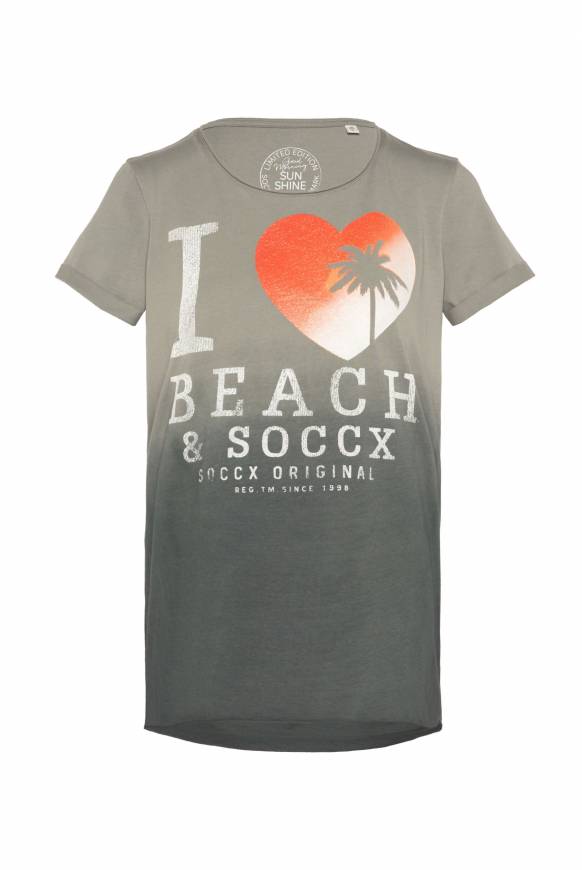 Soccx Dip Dye T-Shirt Mit Glitter Print Sage Green