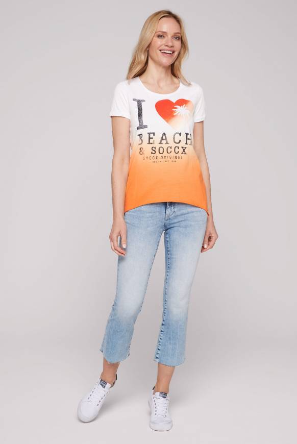 Soccx Dip Dye T-Shirt Mit Glitter Print Sunstone