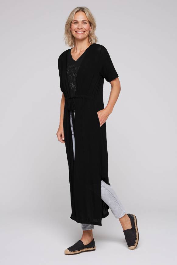 Soccx Feinstrick-Cardigan Mit Rücken-Print Black