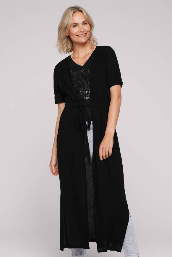 Soccx Feinstrick-Cardigan mit Rücken-Print black