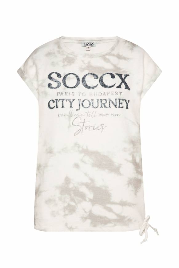 Soccx Flauschstrick-Shirt Mit Glitter Logo Ivory