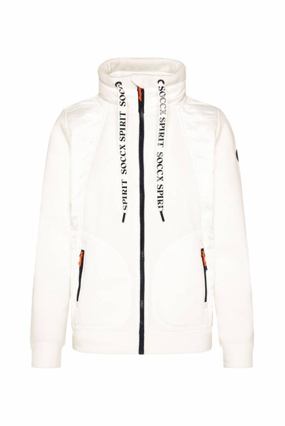 Soccx Fleecejacke Mit Tonigen Stepp-Details Ivory