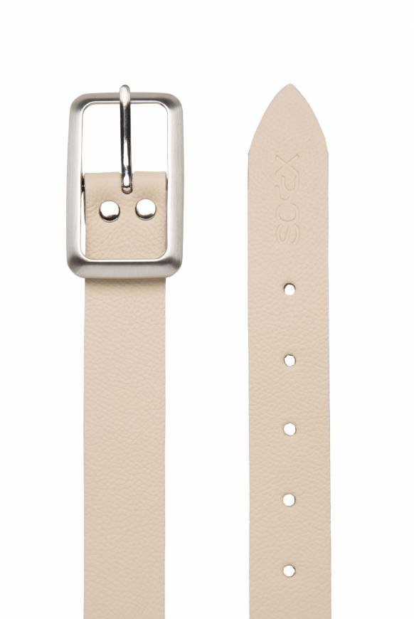 Soccx Genarbter Ledergürtel Mit Dornschließe Sand