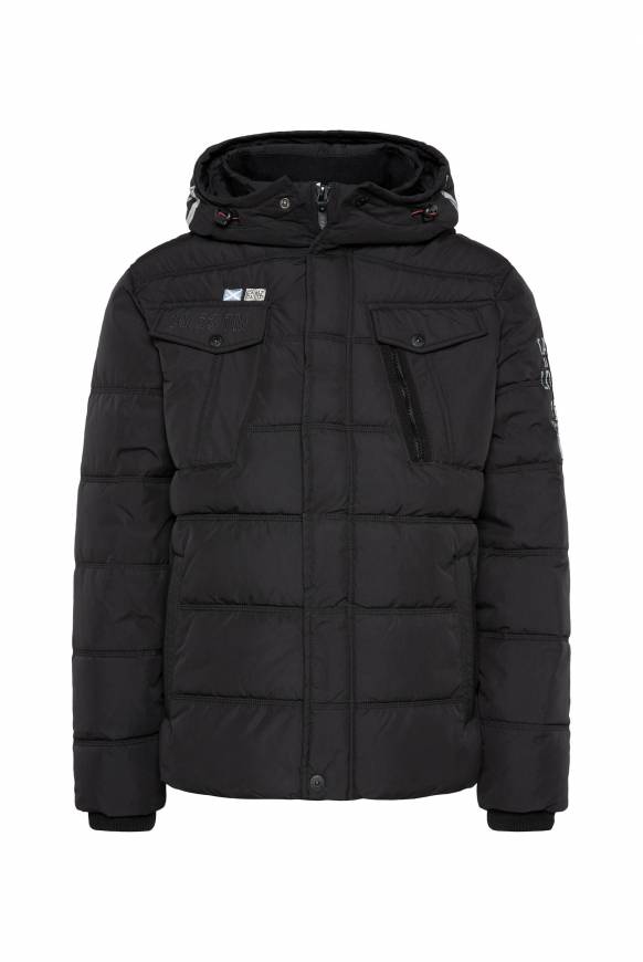 Soccx Gesteppte Jacke Mit Logo-Kapuze Black