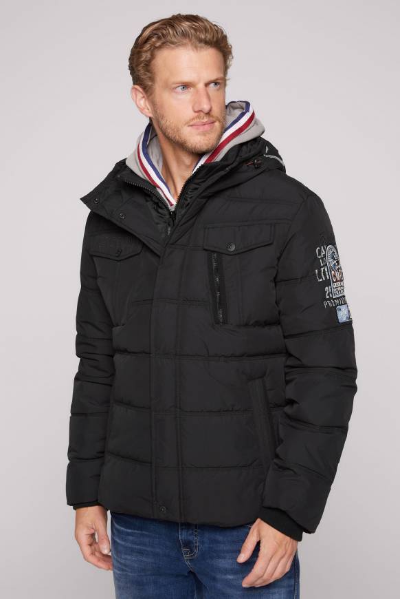Soccx Gesteppte Jacke mit Logo-Kapuze black
