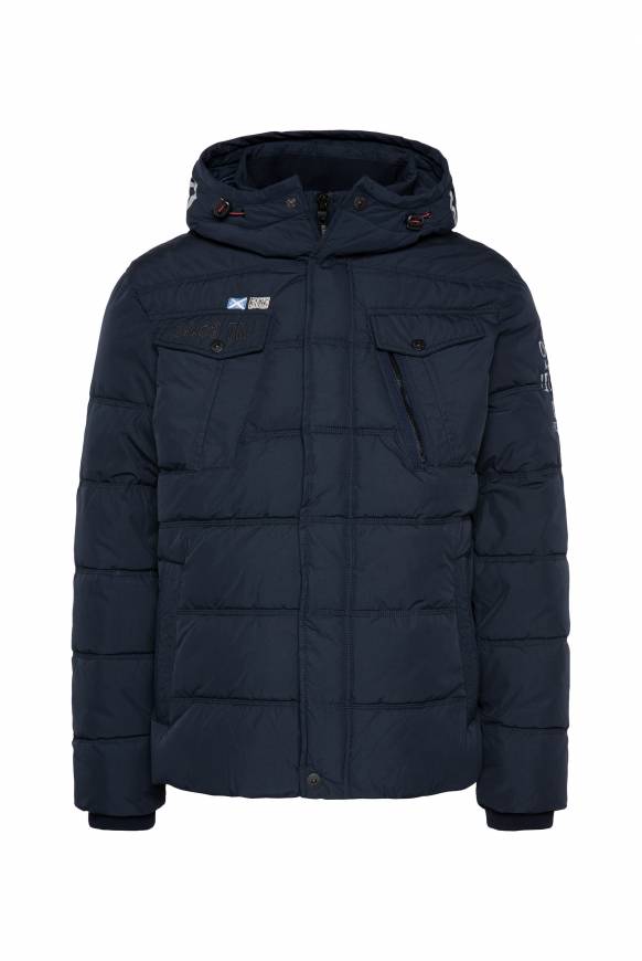 Soccx Gesteppte Jacke Mit Logo-Kapuze Blue Navy