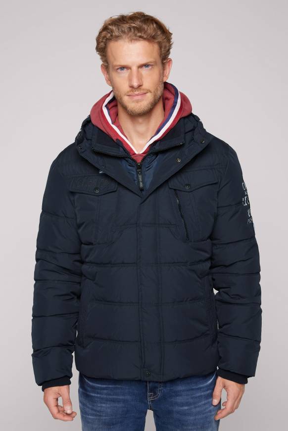 Soccx Gesteppte Jacke mit Logo-Kapuze blue navy
