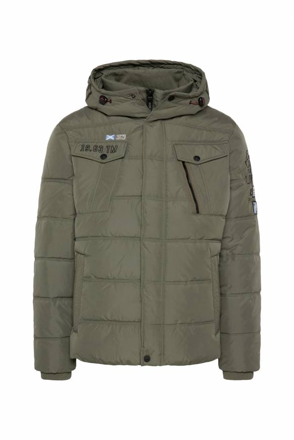 Soccx Gesteppte Jacke Mit Logo-Kapuze Medium Khaki