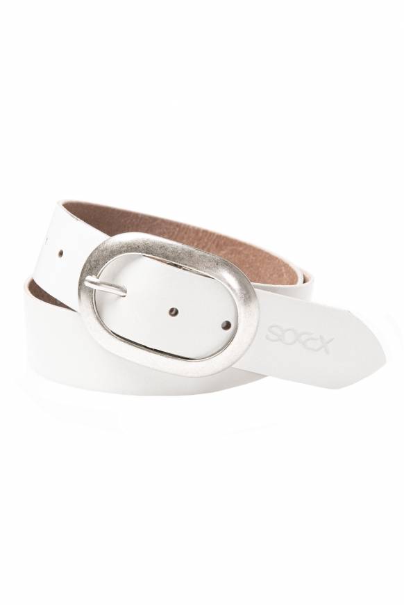 Soccx Gürtel Aus Leder Mit Glanz-Finish White