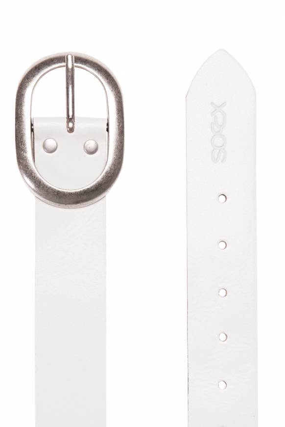 Soccx Gürtel Aus Leder Mit Glanz-Finish White