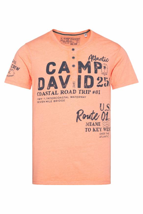 Soccx Henley-Shirt Mit Logo Prints Sunshine Orange