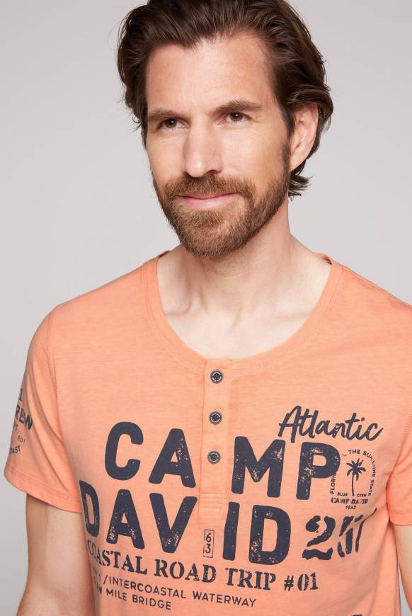 Soccx Henley-Shirt Mit Logo Prints Sunshine Orange