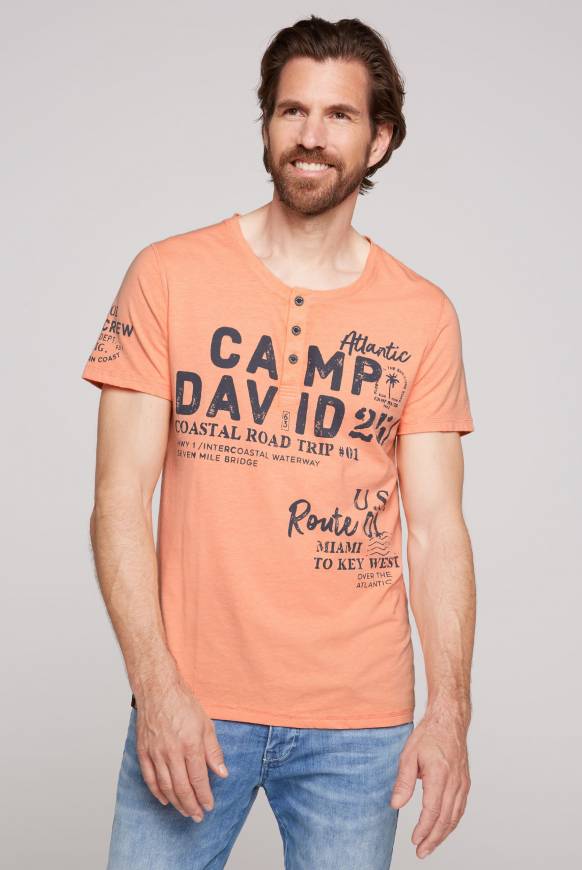 Soccx Henley-Shirt mit Logo Prints sunshine orange