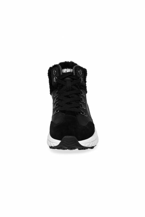 Soccx High Top Sneaker Mit Kunstfell-Details Black