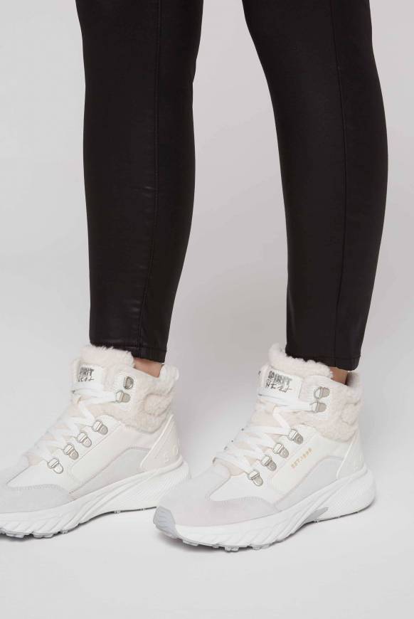 Soccx High Top Sneaker Mit Kunstfell-Details Ivory