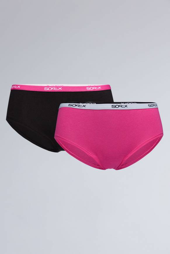 Soccx Hipster mit Logo-Bund 2 Pack black / pink