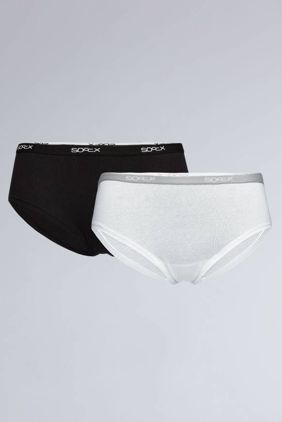 Soccx Hipster mit Logo-Bund 2 Pack black / white