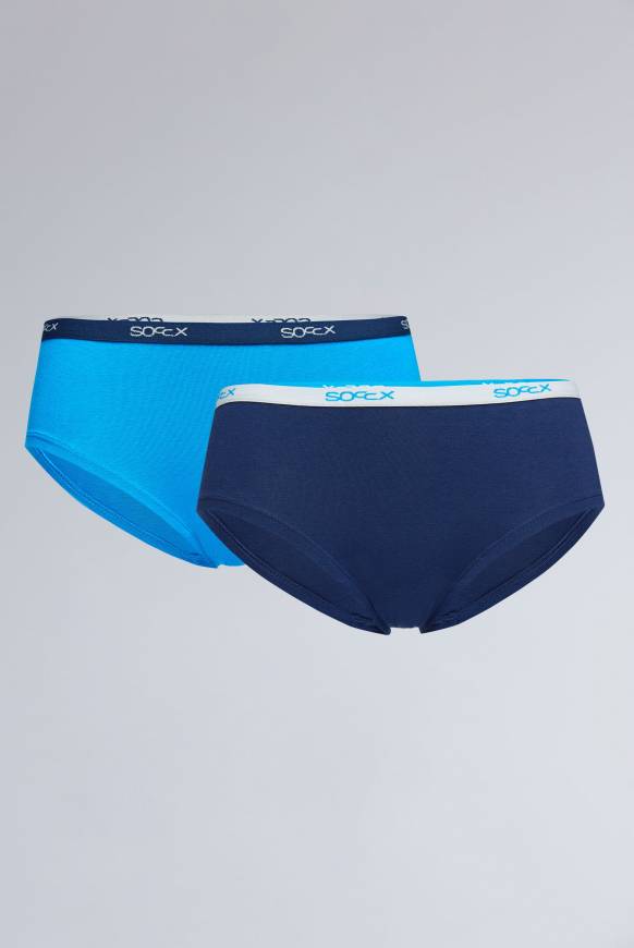 Soccx Hipster mit Logo-Bund 2 Pack navy / türkis
