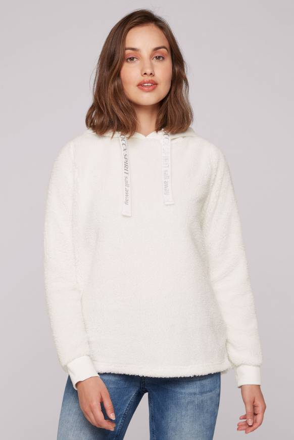 Soccx Hoodie Aus Teddyplüsch Mit Sweatkapuze Ivory