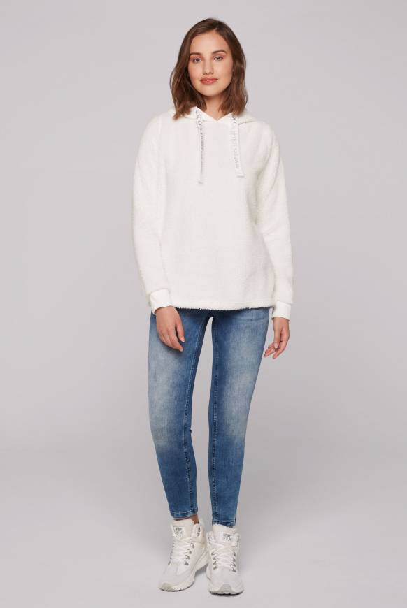 Soccx Hoodie Aus Teddyplüsch Mit Sweatkapuze Ivory