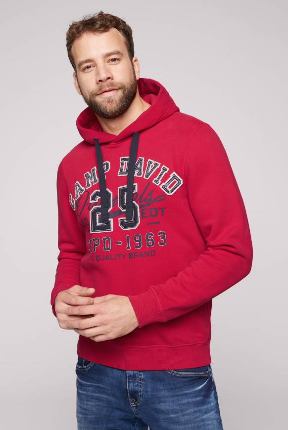 Soccx Hoodie mit Artwork im Retro-Style royal red