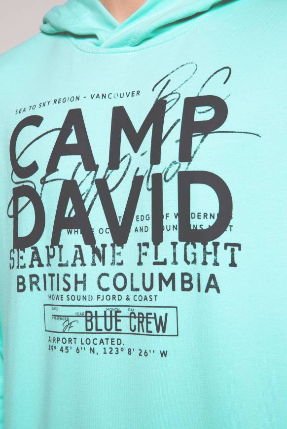 Soccx Hoodie Mit Label Print Aqua Green