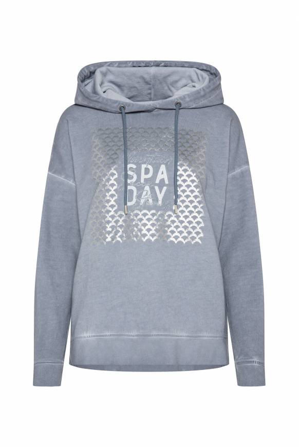 Soccx Hoodie Oil Dyed Mit Artwork Cold Grey