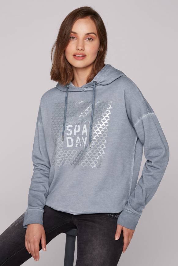 Soccx Hoodie Oil Dyed mit Artwork cold grey