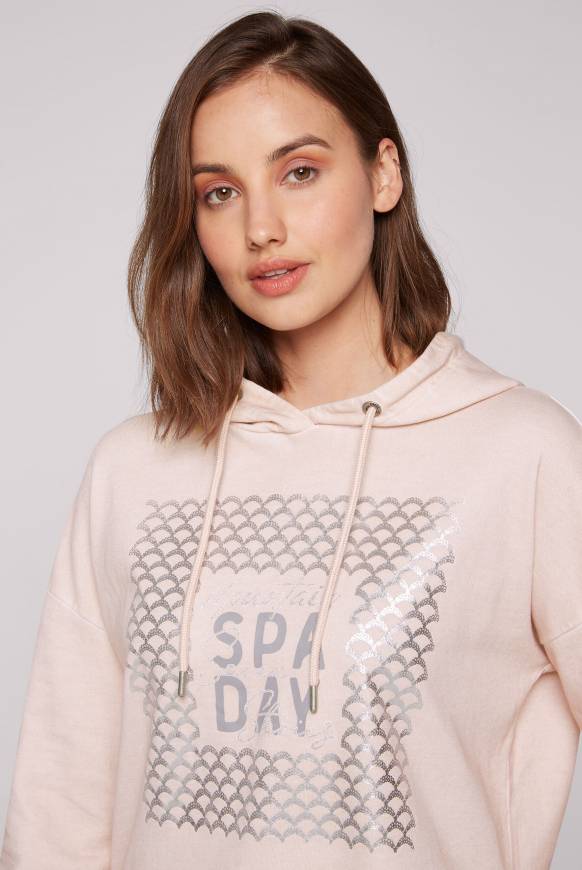 Soccx Hoodie Oil Dyed Mit Artwork Rose Blush