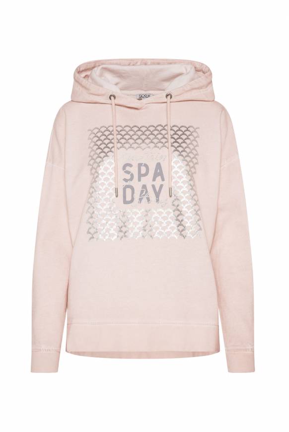 Soccx Hoodie Oil Dyed Mit Artwork Rose Blush