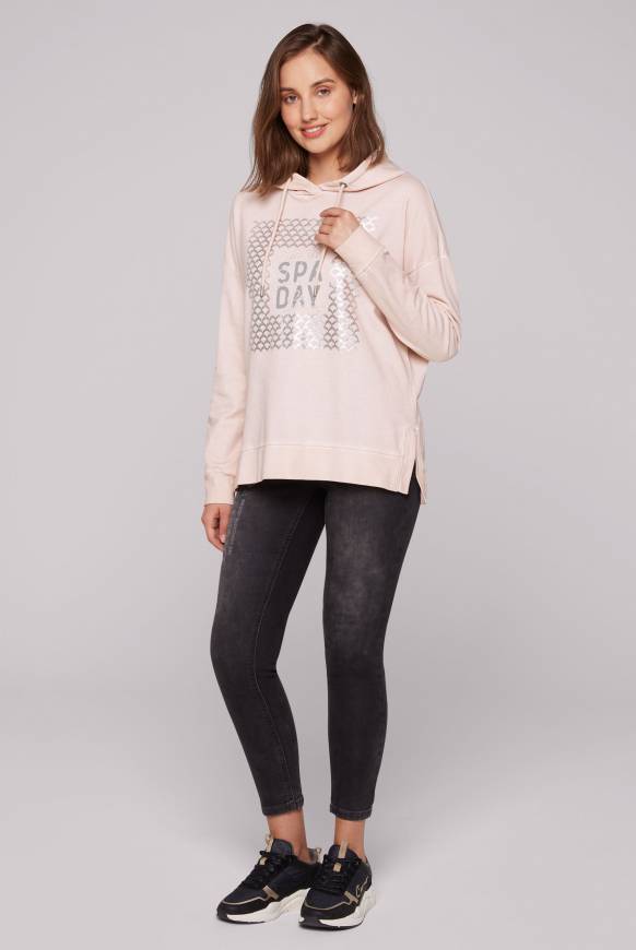 Soccx Hoodie Oil Dyed Mit Artwork Rose Blush