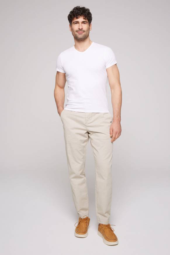 Soccx Hose Mit Gummizug-Details Cappuccino