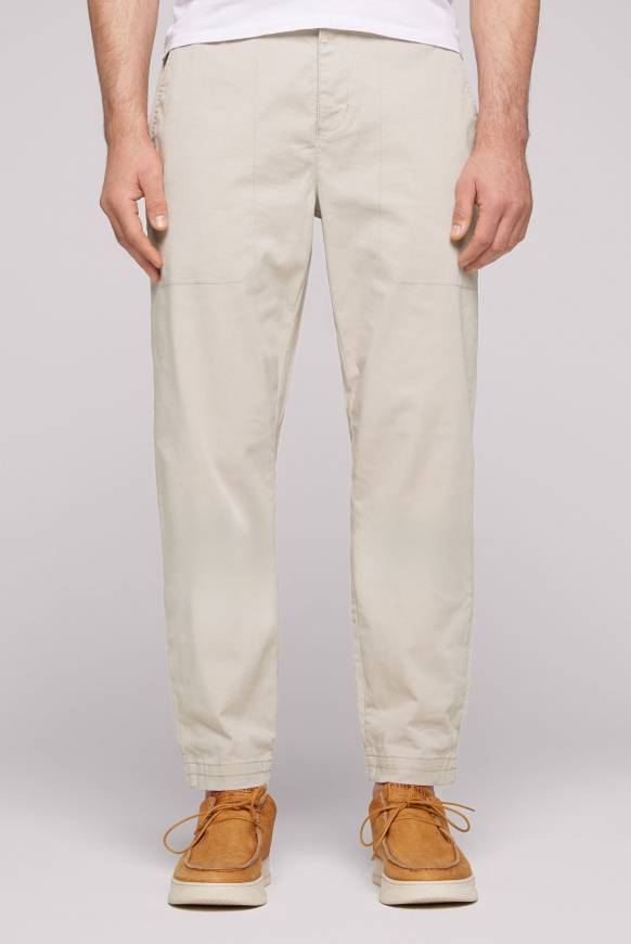 Soccx Hose Mit Gummizug-Details Cappuccino