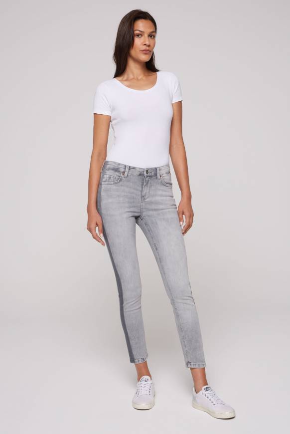 Soccx Jeans MI:RA Mit Seitenstreifen Grey