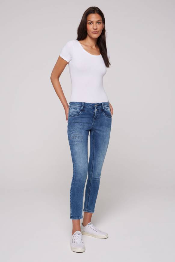 Soccx Jeans MI:RA Slim Fit Blue Printed Jogg