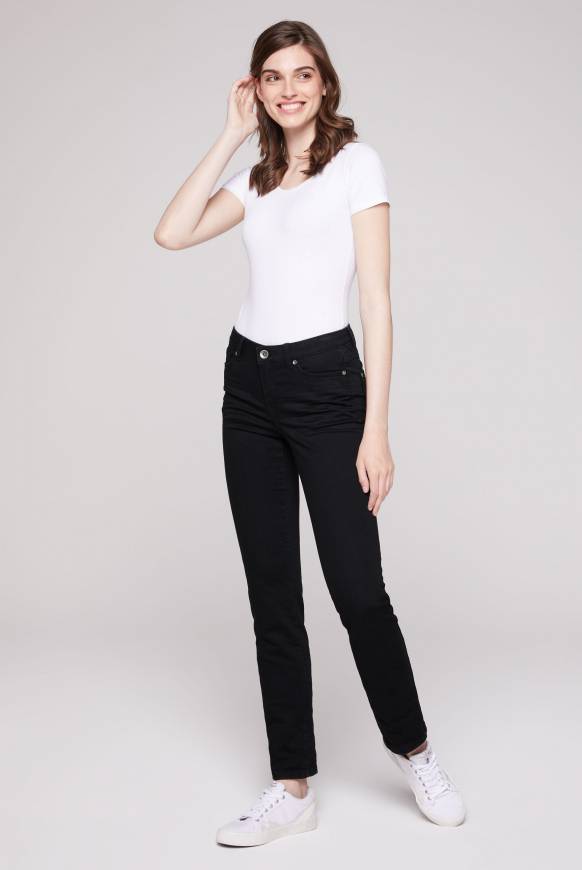 Soccx Jeans RO:MY Mit Tonigen Nähten Black