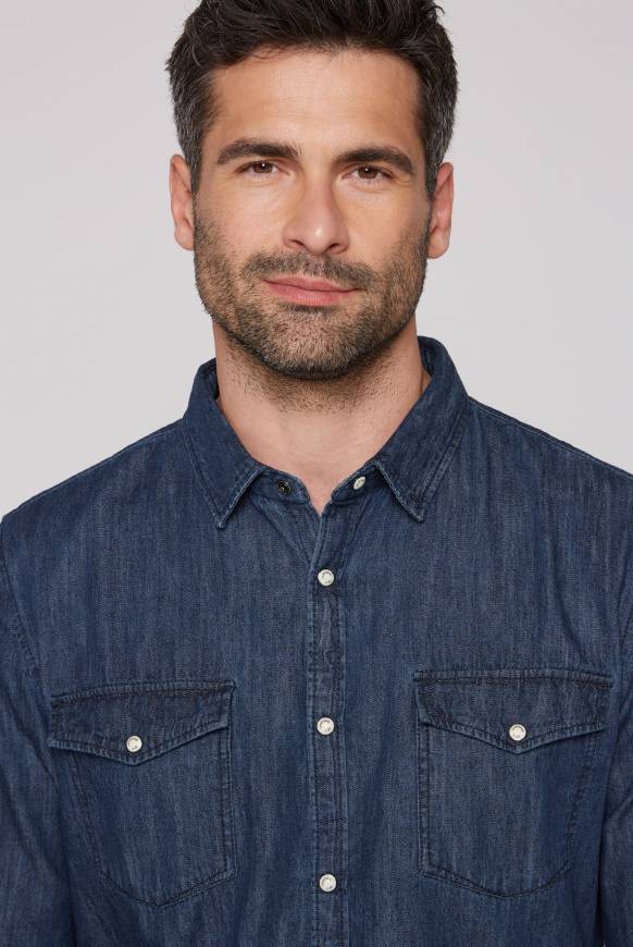 Soccx Jeanshemd Regular Fit Blue Vintage