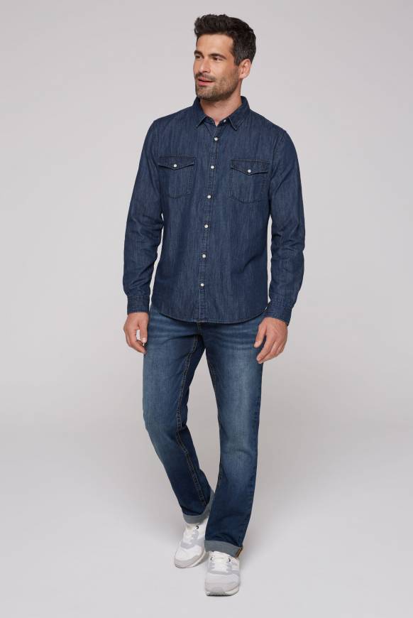 Soccx Jeanshemd Regular Fit Blue Vintage