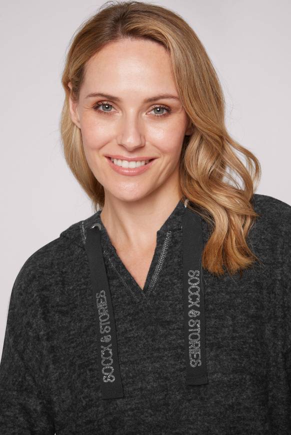 Soccx Kapuzenpullover Aus Flauschstrick Black