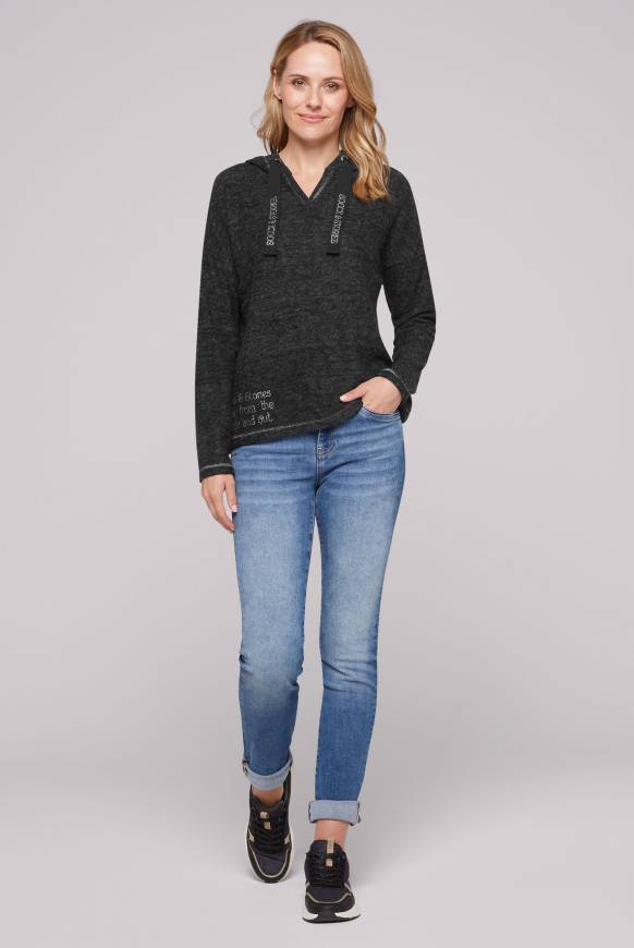 Soccx Kapuzenpullover Aus Flauschstrick Black