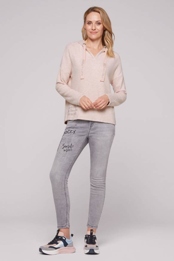 Soccx Kapuzenpullover Aus Flauschstrick Rose Blush