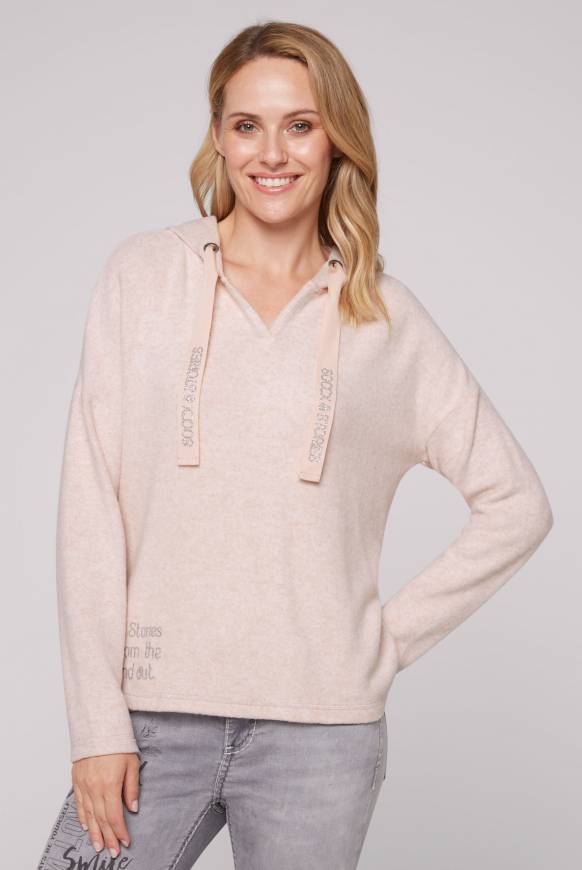 Soccx Kapuzenpullover aus Flauschstrick rose blush
