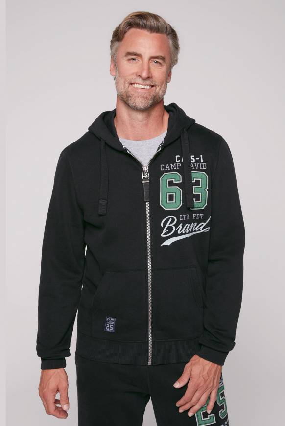 Soccx Kapuzensweatjacke mit Retro-Artwork black