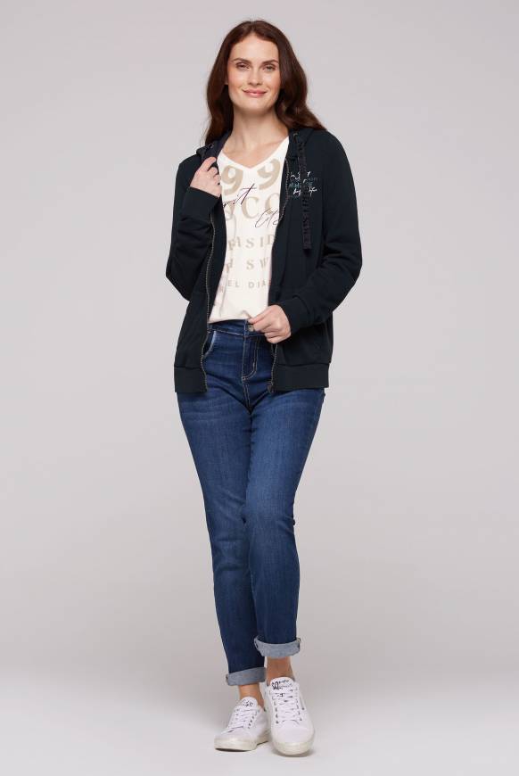 Soccx Kapuzensweatjacke Mit Rückenprint Blue Navy